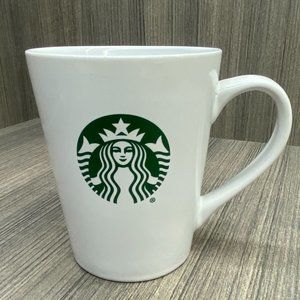 2017 Starbucks White Coffee Mug 12 fl oz Iconic Green Mermaid Siren Logo